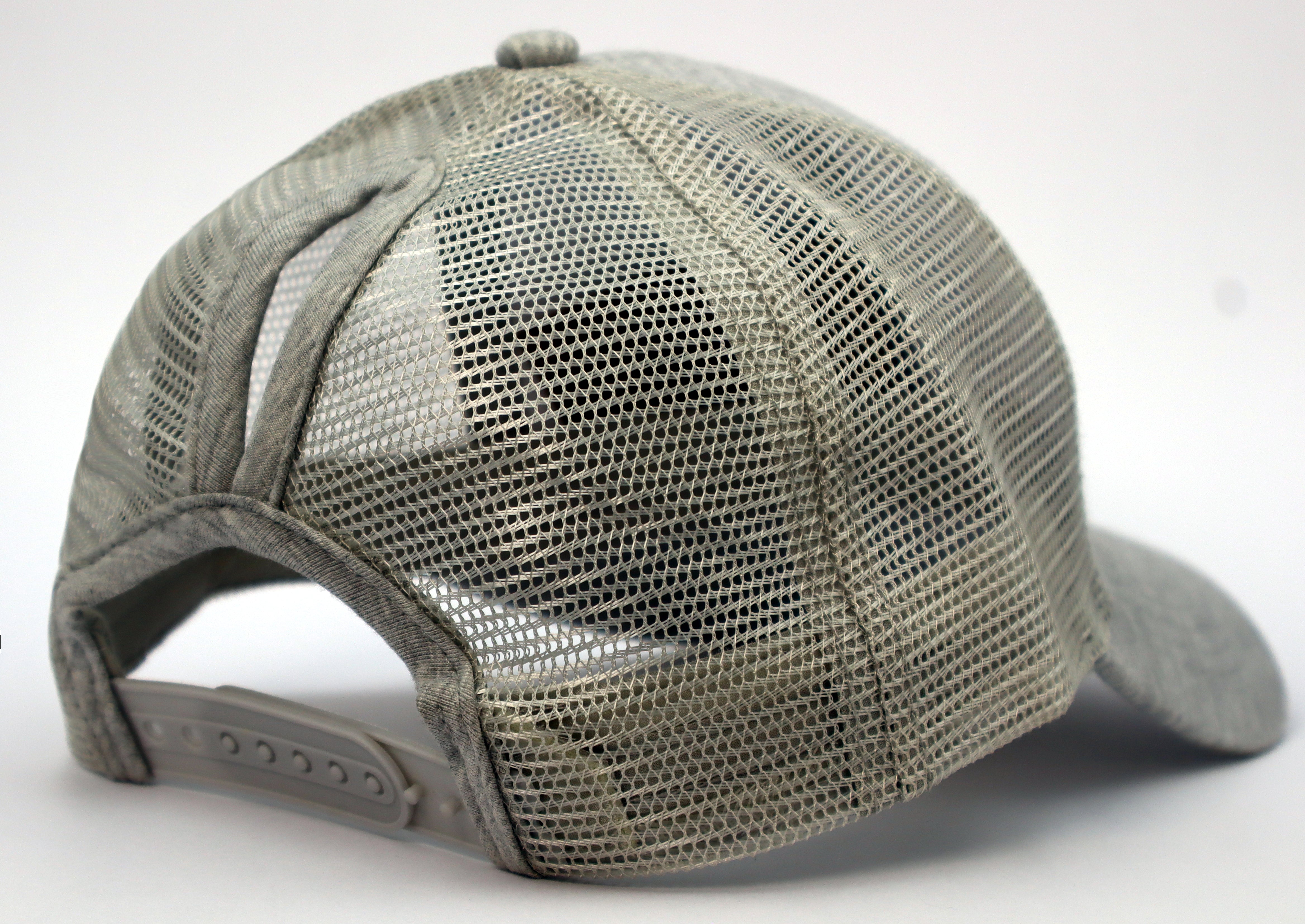 Bosbok Classic Grey Trucker Cap with Ponytail Opening